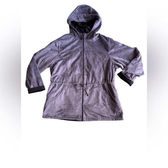 St.John’s Bay woman reversible utility jacket black gray cinched waist size 1X - Picture 2 of 16